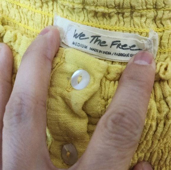 Free People Dancing Till Dawn Off the Shoulder Top Blouse Citrus Honey mediu. - Picture 4 of 5